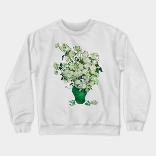 White roses by Vincent Van Gogh Crewneck Sweatshirt